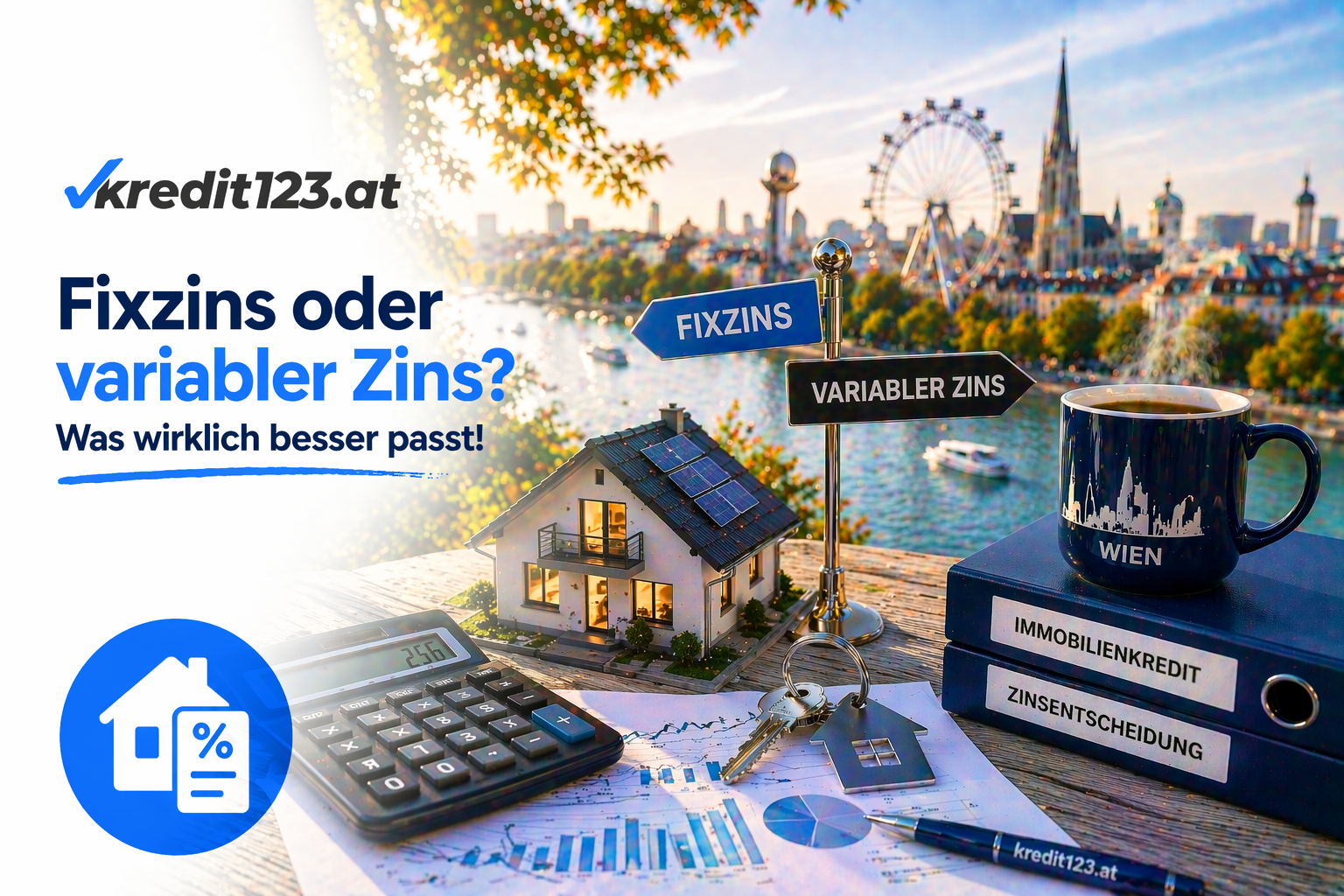 Immobilienkredit Österreich 2026: Fixzins vs. variabler Zinssatz. Vergleich & Entscheidungshilfe.