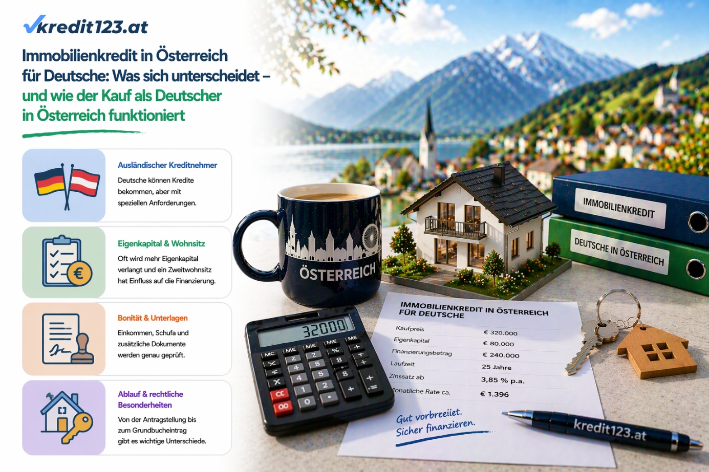 Immobilienkredit Österreich für Deutsche: Ratgeber 2026, Hauskauf, Finanzierung.