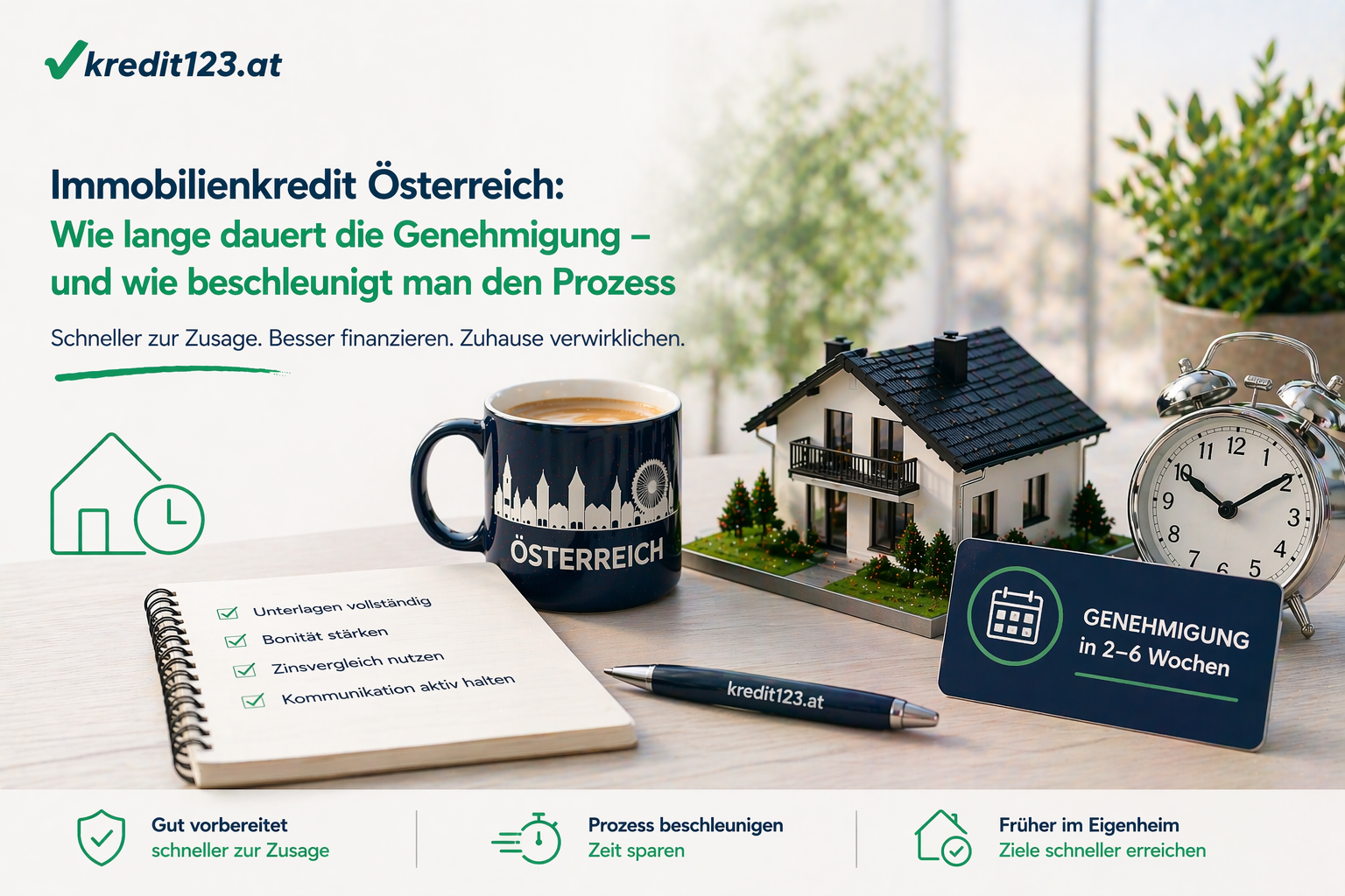 Immobilienkredit Österreich: Genehmigungsdauer beschleunigen. Tipps für schnelle Finanzierung.
