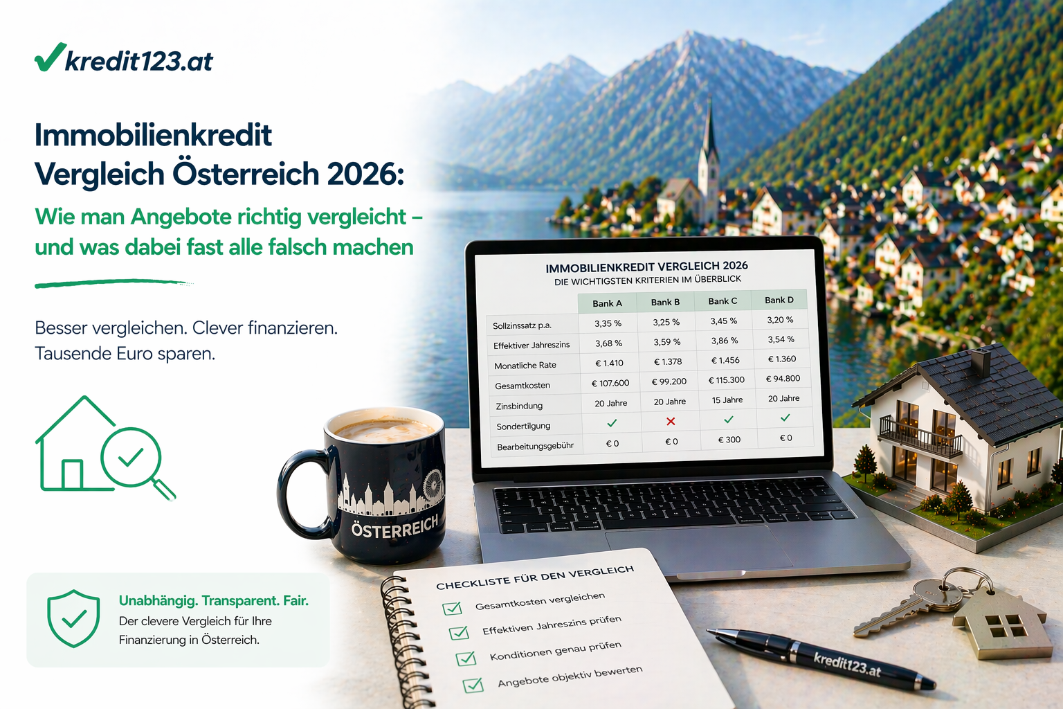 Immobilienkredit Österreich 2026: Günstig finanzieren mit Rechner & Tipps.