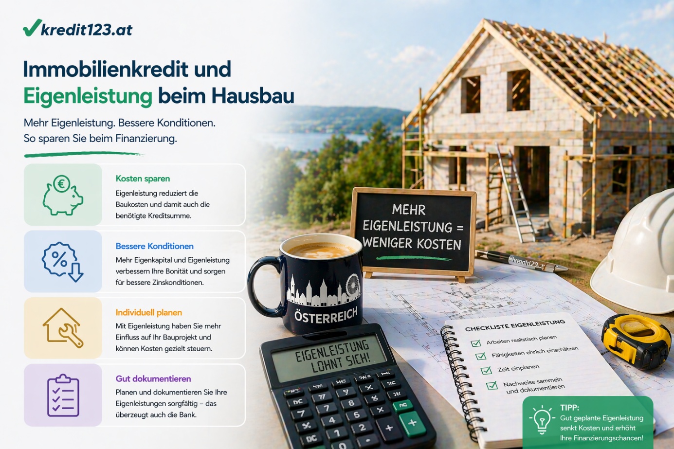 Eigenleistung beim Hausbau in Österreich