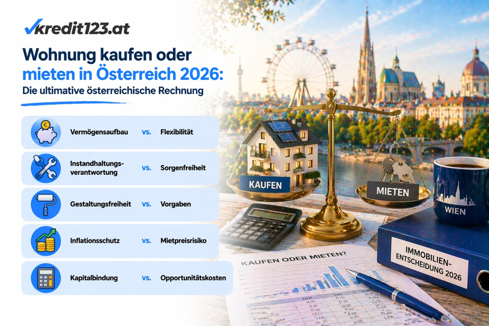 Immobilie kaufen oder mieten in Österreich 2026: Der ultimative Vergleich
